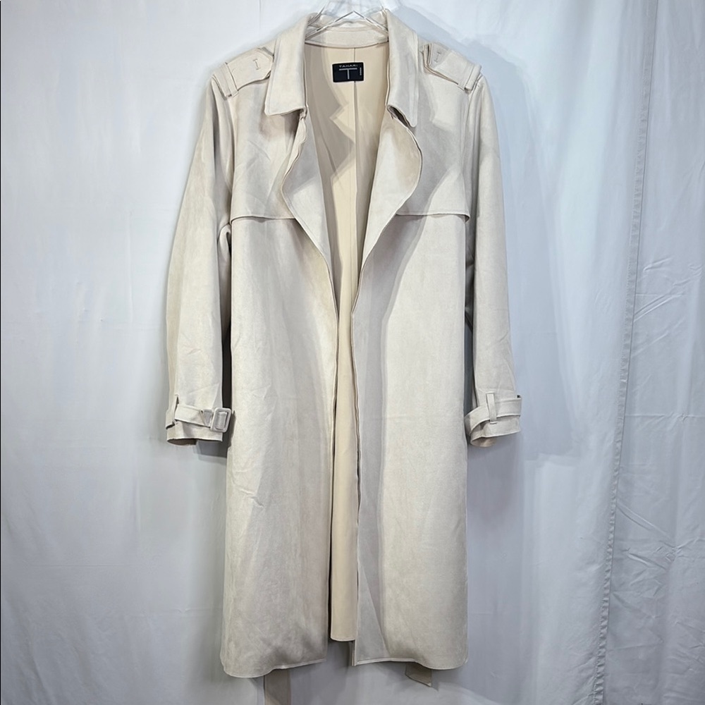 Tahari Classic Cream Trench Coat